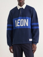 Aimé Leon Dore - Logo-Intarsia Striped Cotton Polo Shirt - Blue