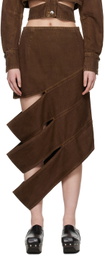 Eckhaus Latta Brown Ellipse Denim Midi Skirt