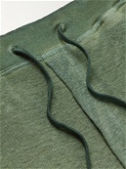 120% - Straight-Leg Linen-Blend Jersey Drawstring Shorts - Green