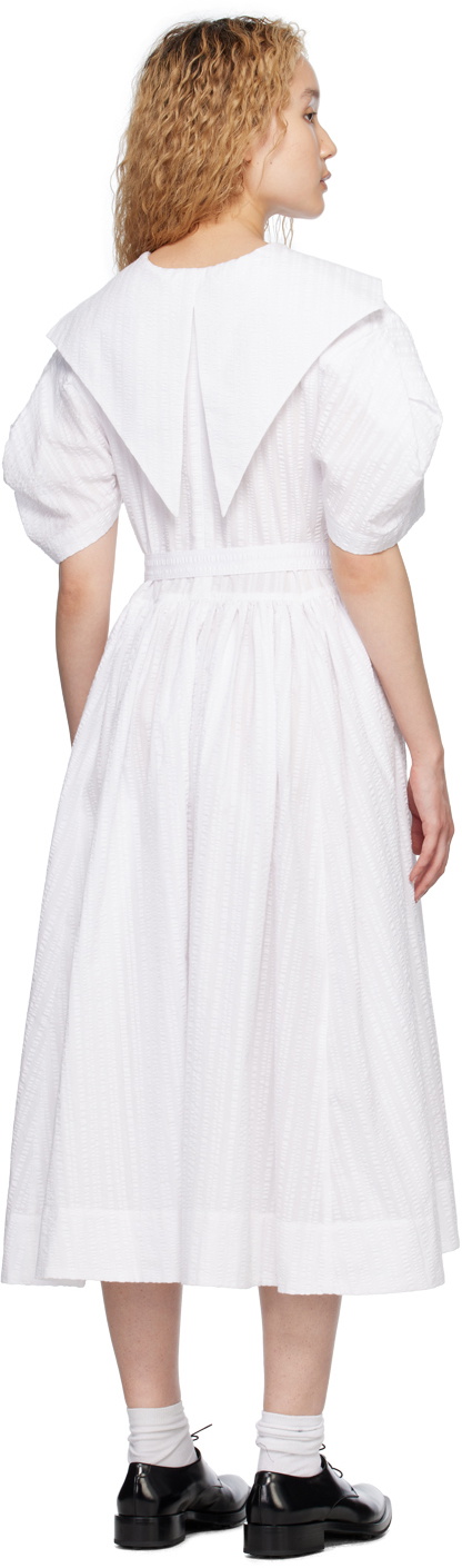 MINJUKIM White Butterfly Midi Dress