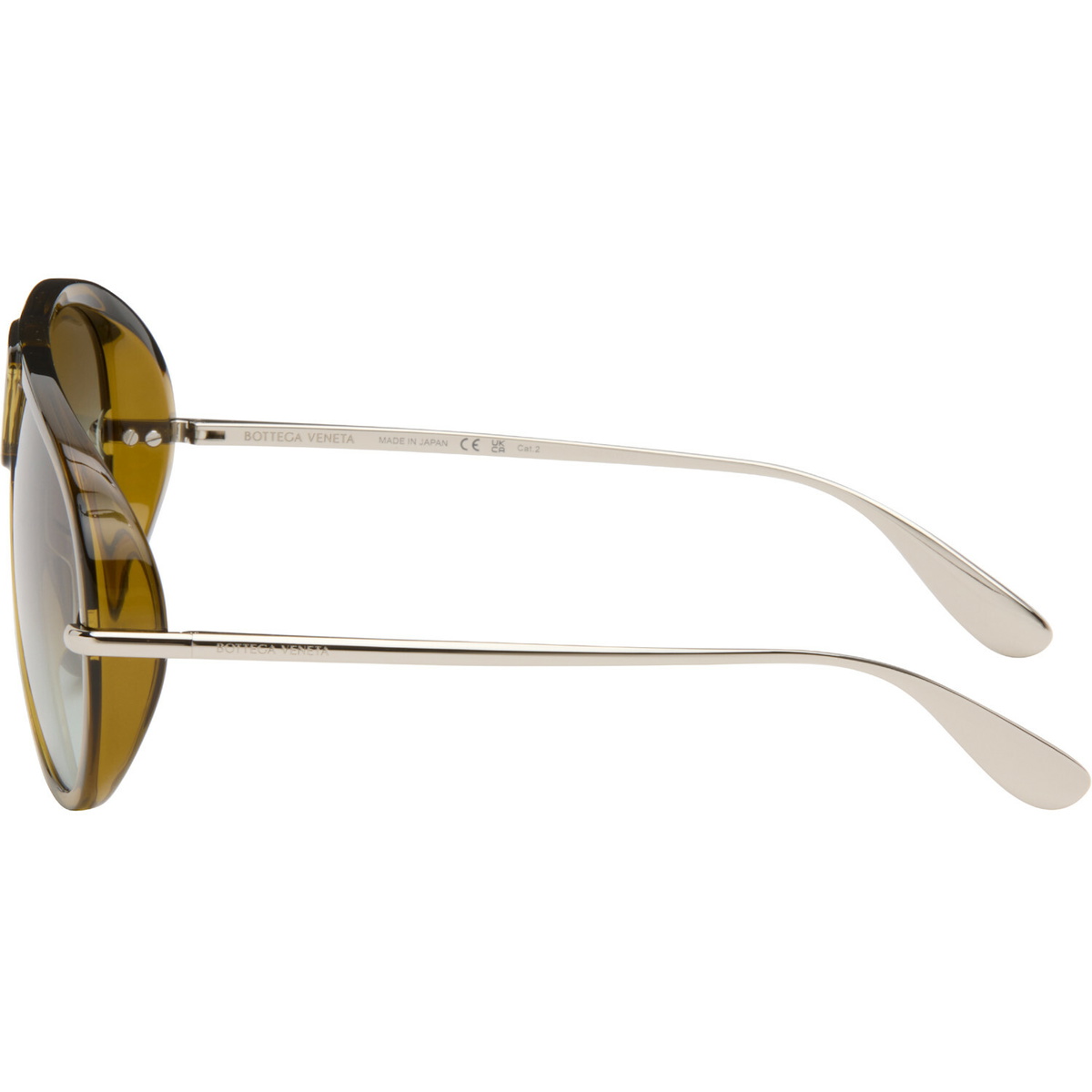 Bottega Veneta Khaki Classic Aviator Sunglasses