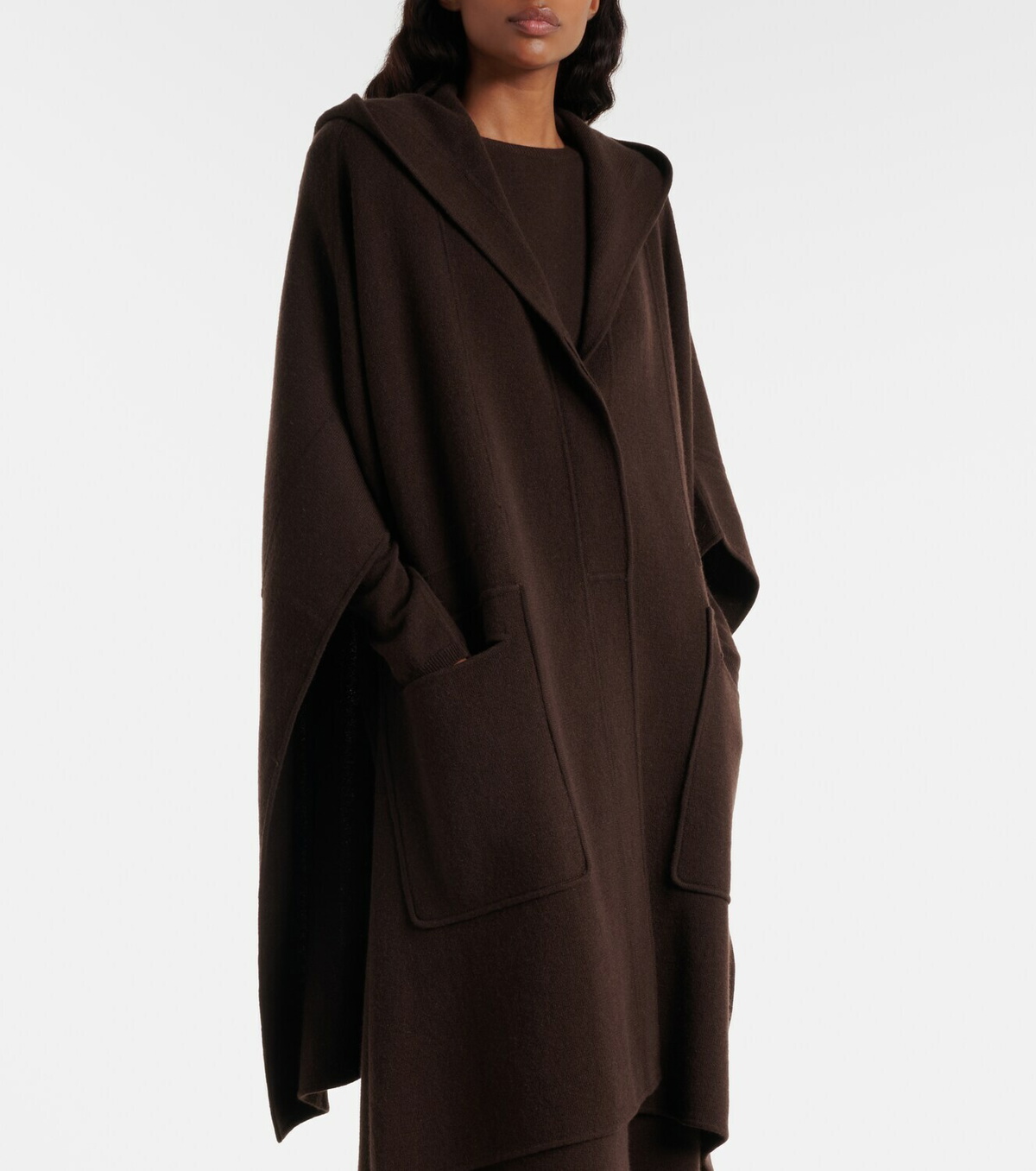 Jardin des Orangers Hooded wool and cashmere cape