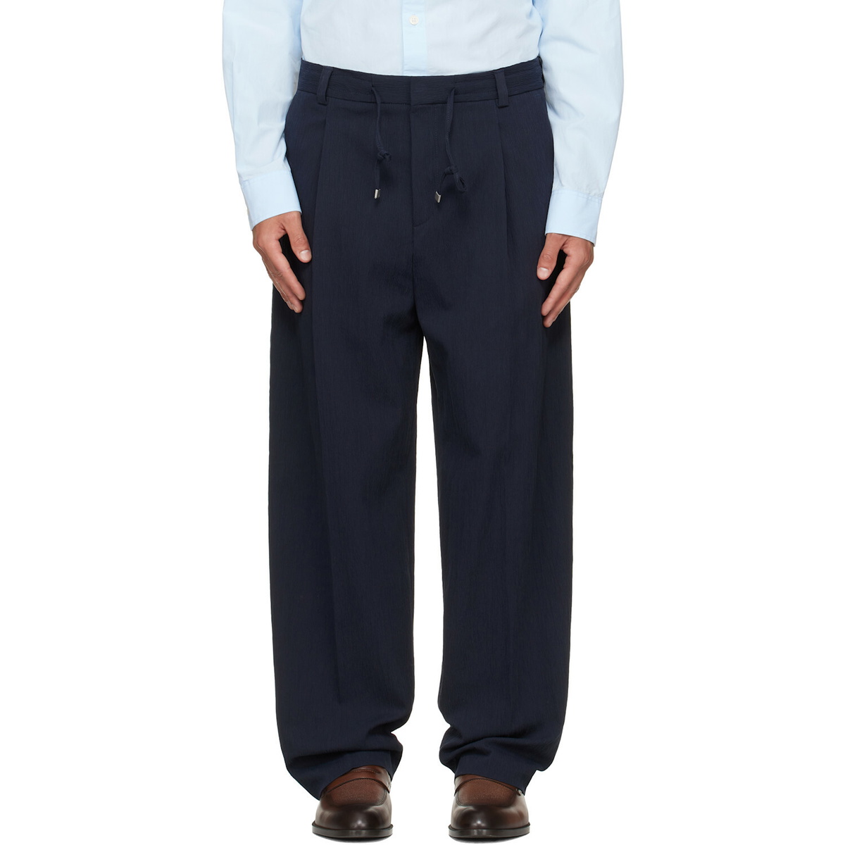 Hugo Navy Modern-Fit Trousers