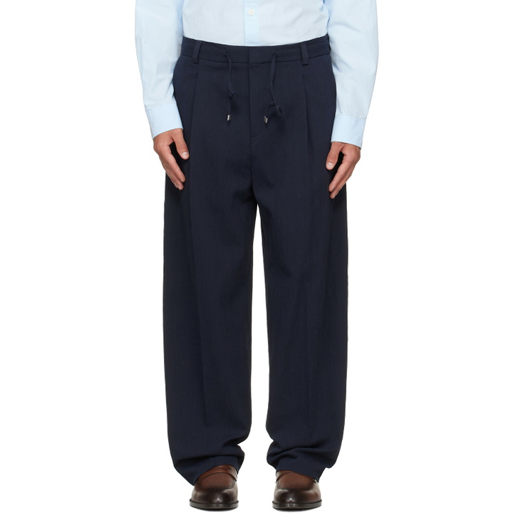 Photo: Hugo Navy Modern-Fit Trousers