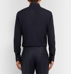 Ermenegildo Zegna - Navy Cutaway-Collar Cotton Shirt - Blue