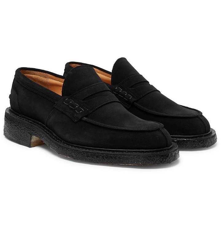 Photo: Tricker's - James Suede Penny Loafers - Black