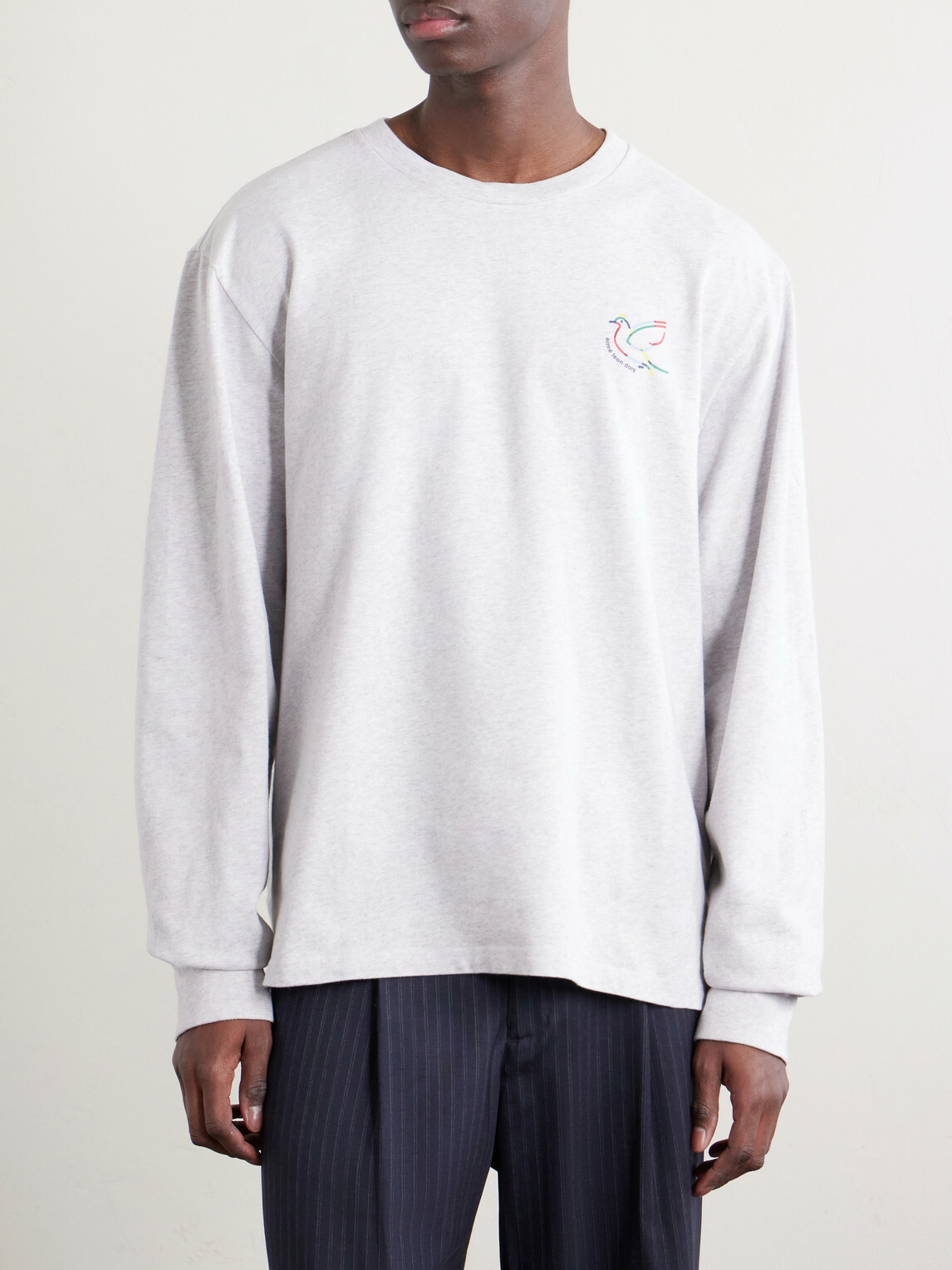Aimé Leon Dore - Dove Logo-Print Cotton-Jersey Sweater - Gray