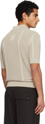 Lanvin Taupe Striped Polo