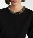 Saint Laurent Pyramid crystal-embellished chain necklace
