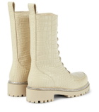 Rene Caovilla Croc-effect leather combat boots