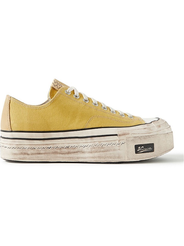Photo: Visvim - Skagway Distressed Canvas Sneakers - Yellow