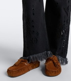 Isabel Marant Malvin leather-trimmed suede mules