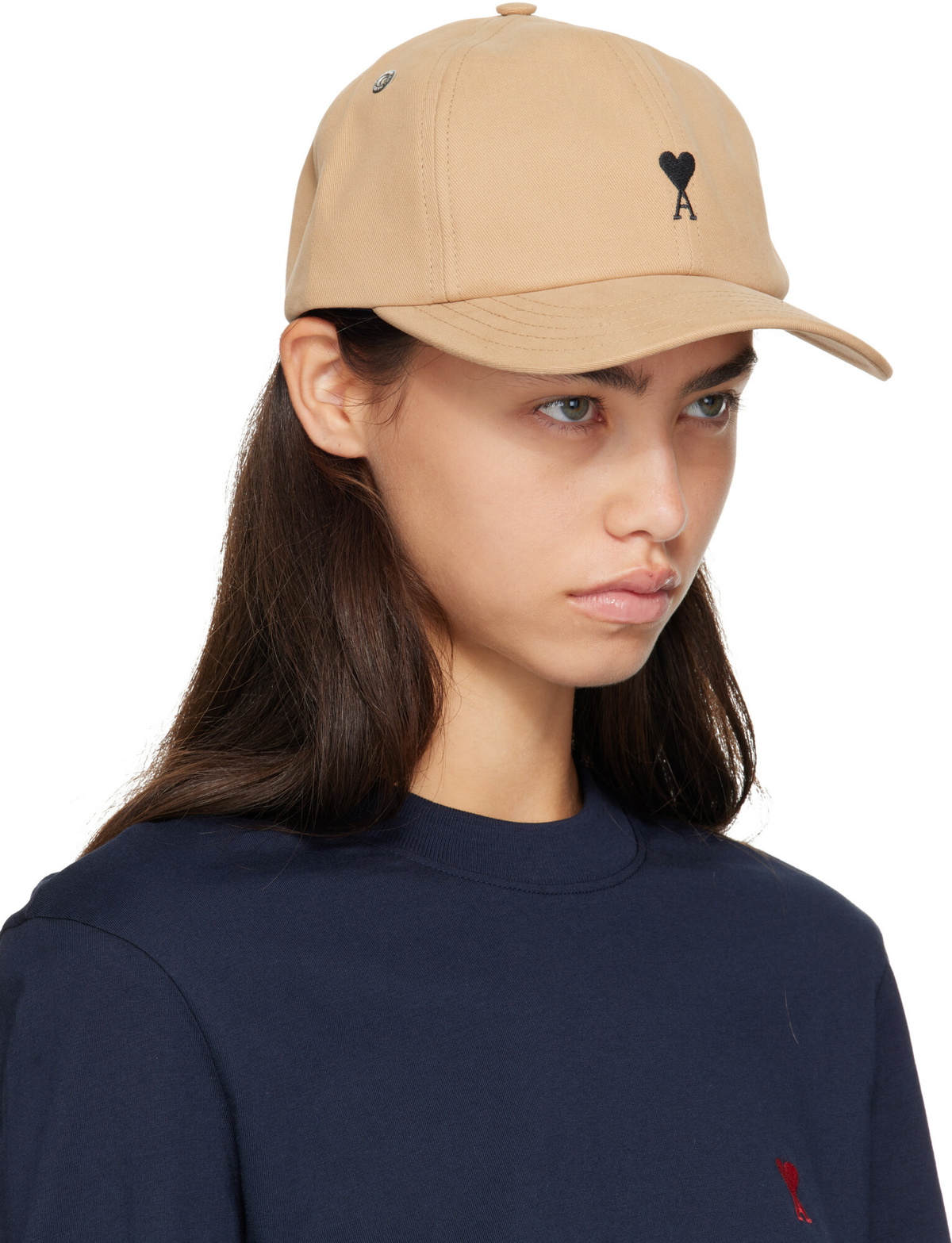 AMI Paris Beige Cotton Ami De Coeur Cap