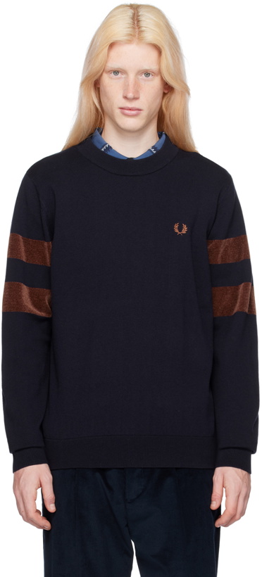 Photo: Fred Perry Navy Tipping Sweater