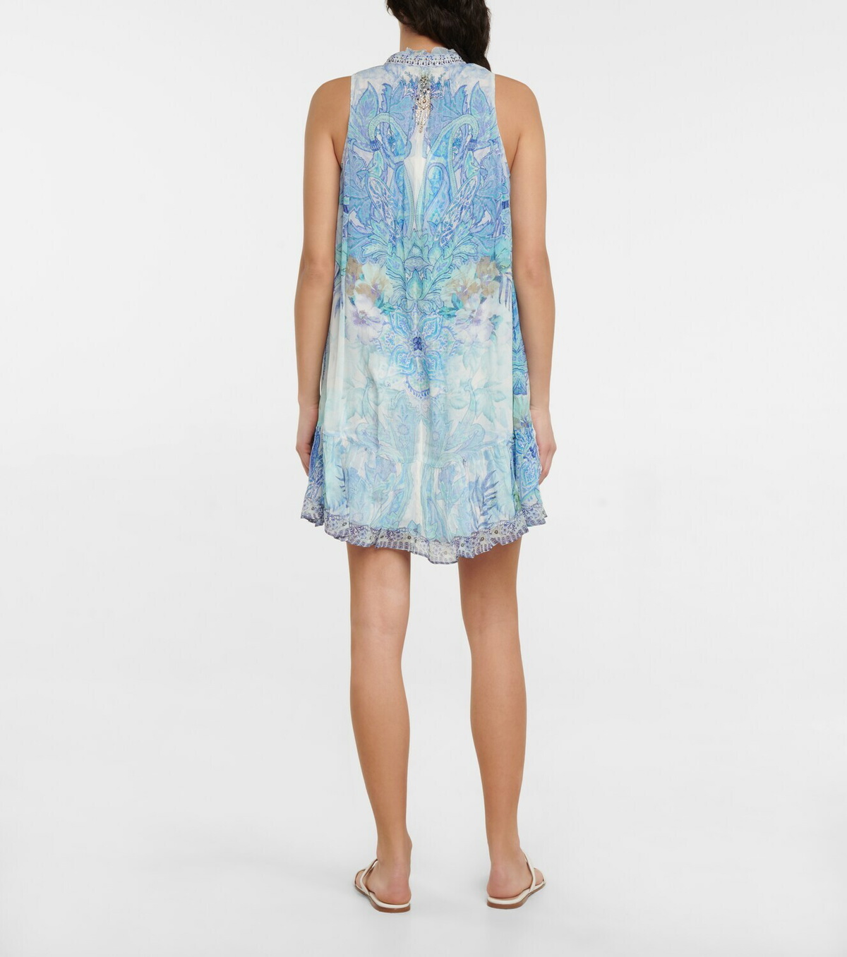 Camilla £650 Yellow Paisley Silk Off/On The Shoulder Minidress XL