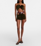 Jean Paul Gaultier Cutout belted cotton corduroy shorts