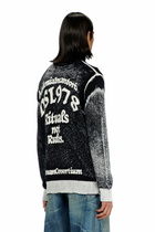 Diesel Treated zip cardigan with griffin motif - Knitwear Mens in Multicolor