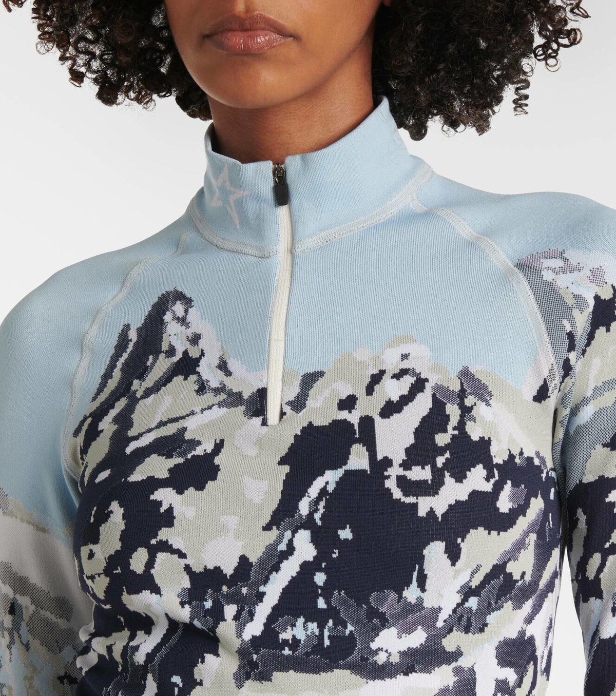 Perfect Moment Jacquard half-zip ski top