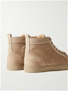 Christian Louboutin - Louis Orlato Grosgrain-Trimmed Suede High-Top Sneakers - Neutrals