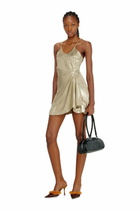 Diesel Stretch jersey mini dress with metallic finish - Dresses Womens in Beige