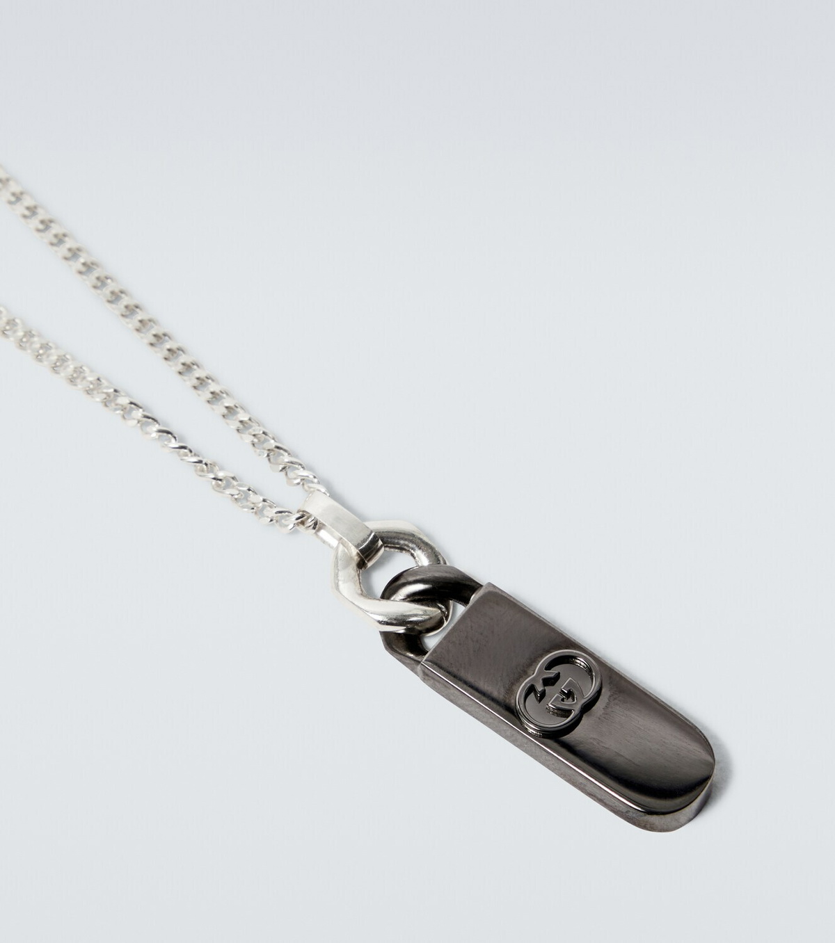 Gucci Interlocking G sterling silver pendant necklace