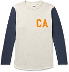 Velva Sheen - Slim-Fit Printed Colour-Block Mélange Cotton-Jersey T-Shirt - Men - Cream