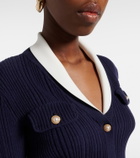 Self-Portrait Belted ribbed-knit cardigan