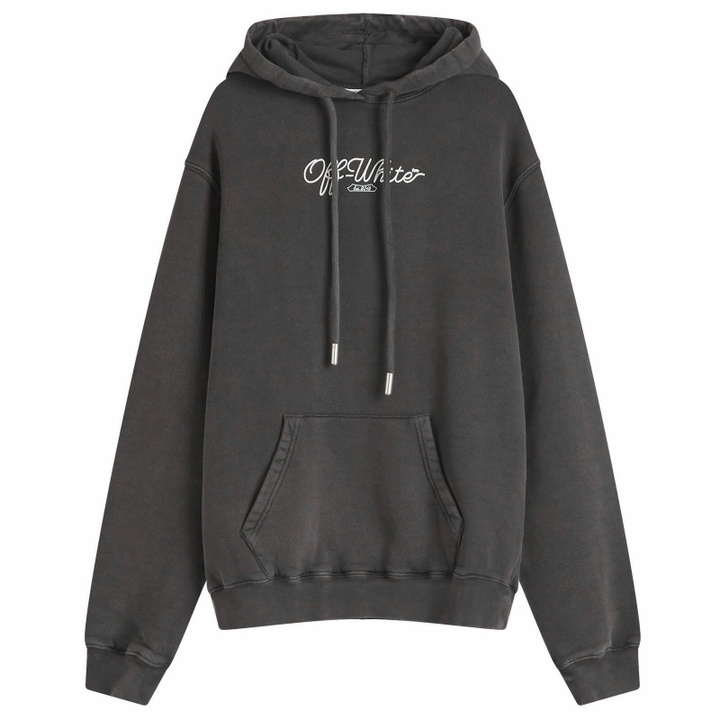 Photo: Off-White Women's Scissor Arrow Regular Hoodie in Washed Black