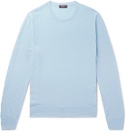 Berluti - Leather-Trimmed Cashmere Sweater - Men - Blue