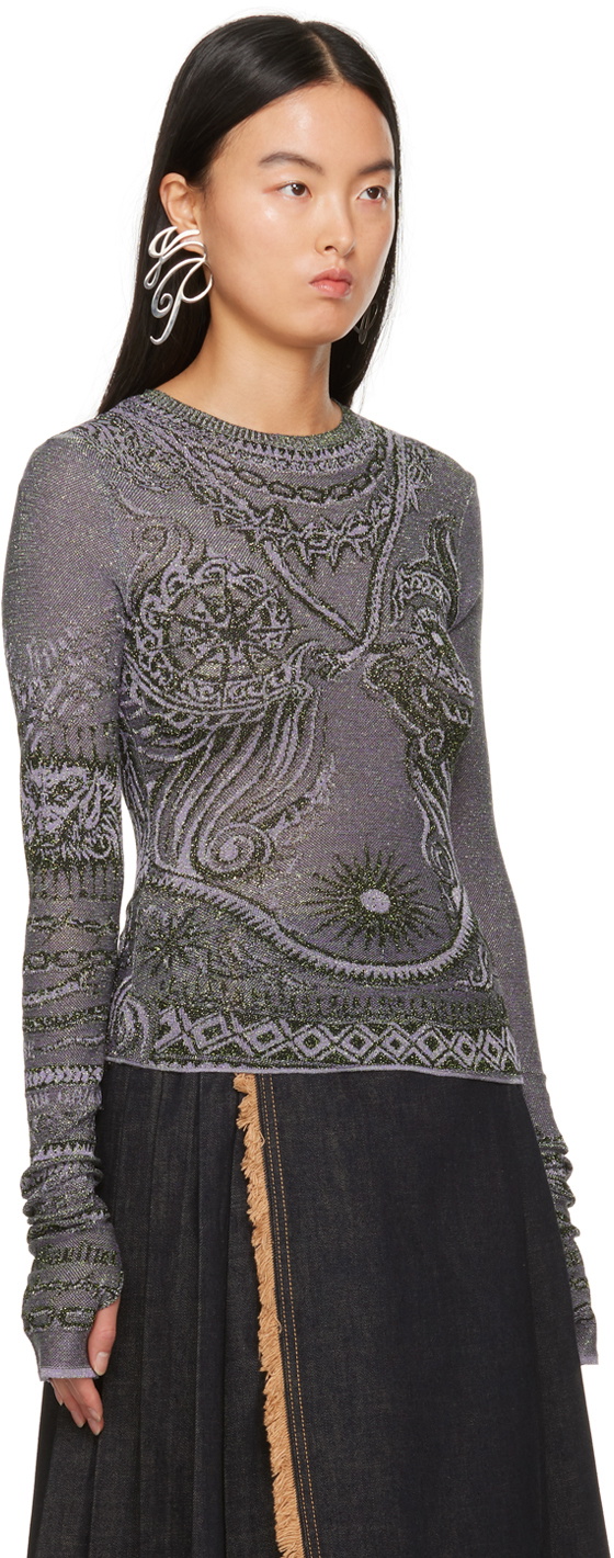 Jean Paul Gaultier Purple Soleil Long Sleeve T-Shirt Jean