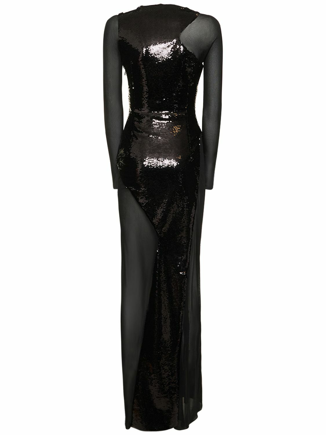 tom ford black sequin dress Tom Ford Sequin-Embellished Fishnet Dress - Black