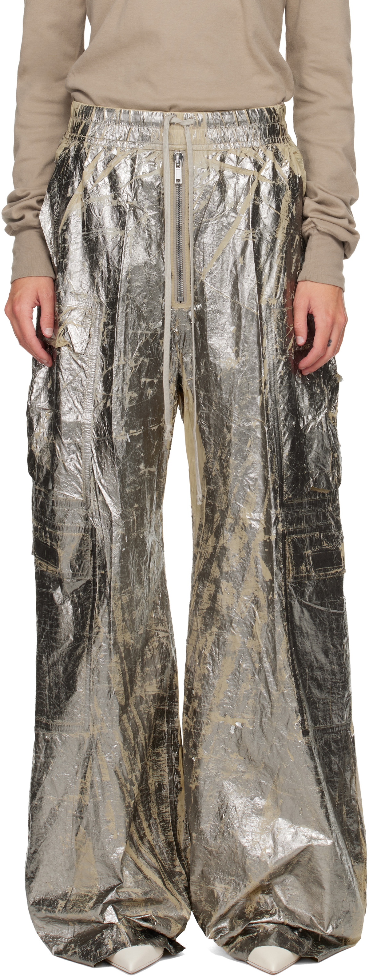 Rick Owens DRKSHDW Silver Concordians Double Jumbo Belas Cargo Pants