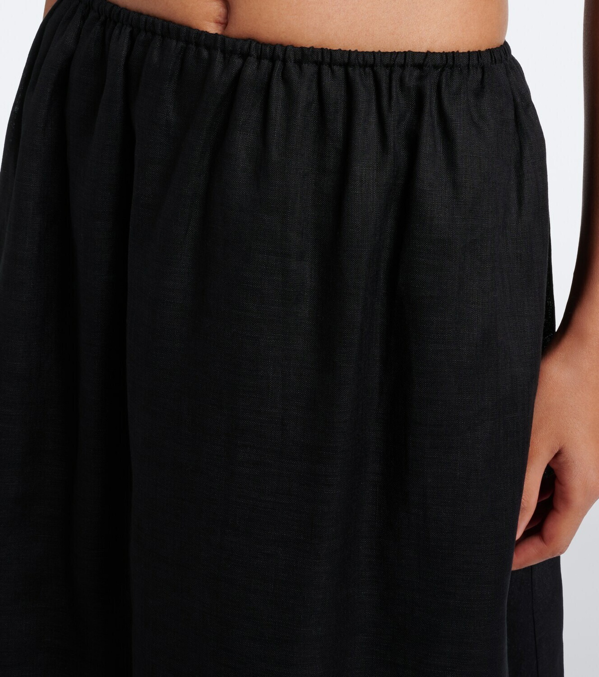 Posse Alfie embroidered linen midi skirt