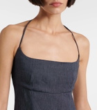 Staud Leone linen-blend denim minidress