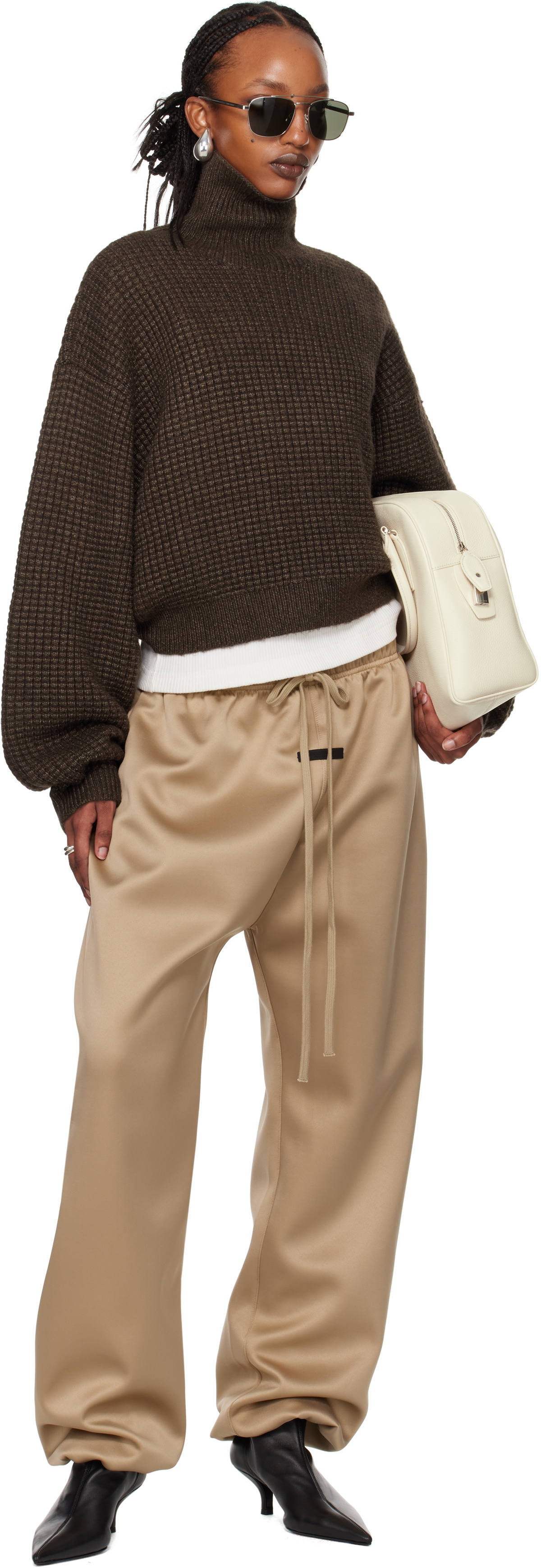 Fear of God ESSENTIALS Brown Heavy Waffle Turtleneck Fear Of God Essentials