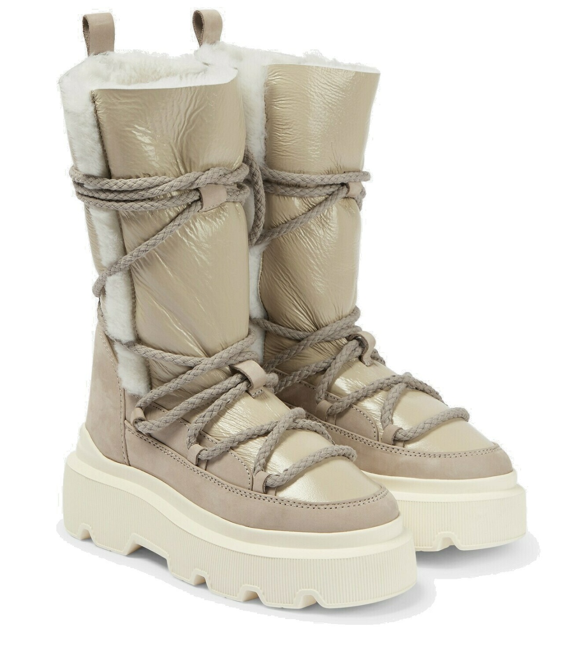 Photo: Inuikii Leather shearling-trimmed snow boots