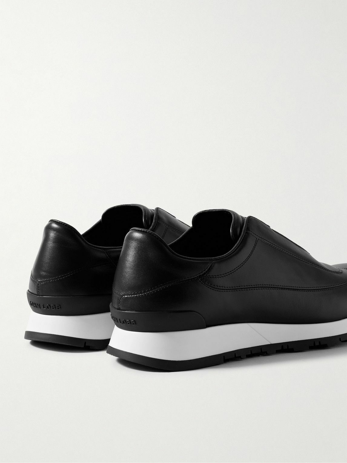 John Lobb - Lift Leather Slip-On Sneakers - Black