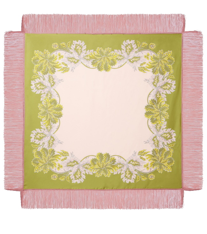 Photo: La DoubleJ Fringed printed silk twill scarf