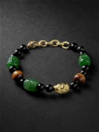 Elhanati - Isha Gold, Jade, Coral and Onyx Beaded Bracelet