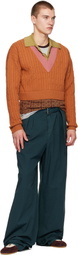 Dries Van Noten Green Poplin Trousers