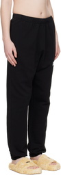 MM6 Maison Margiela Black Unbrushed Cotton Sweatpants