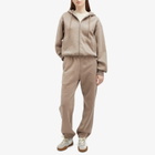 Auralee Women's Smooth Soft Sweat Zip Parka Jacket in Olive Brown