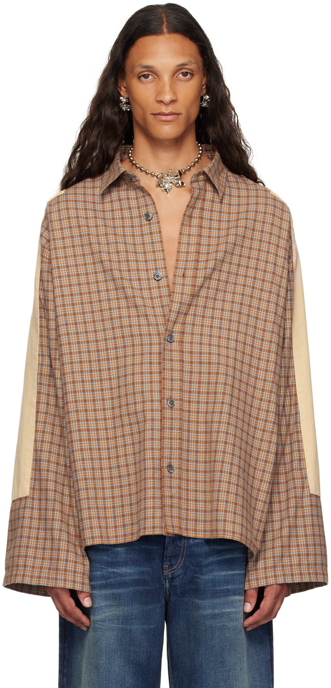 Acne Studios Orange & Blue Check Shirt Acne Studios