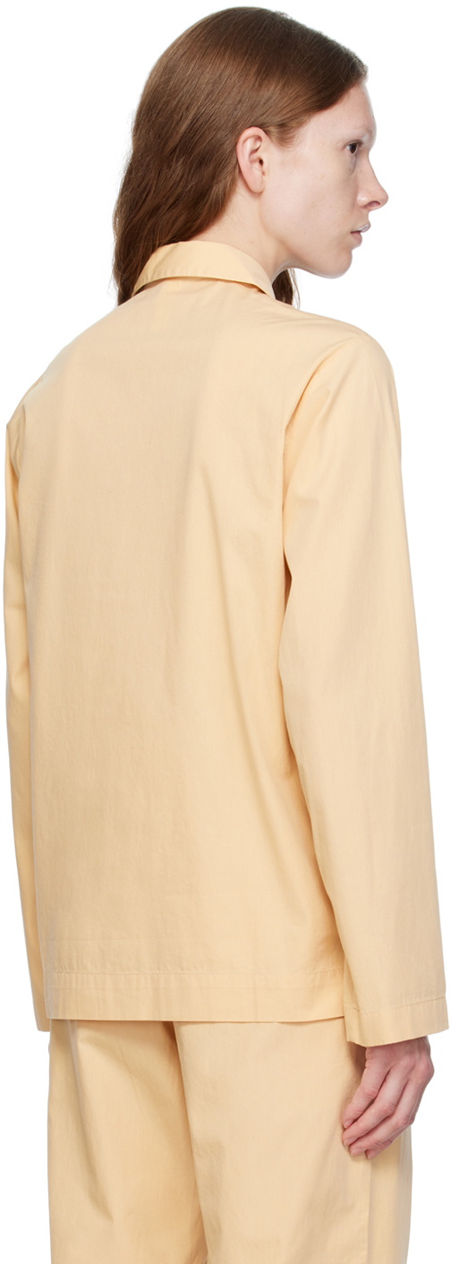Tekla Beige Button Pyjama Shirt