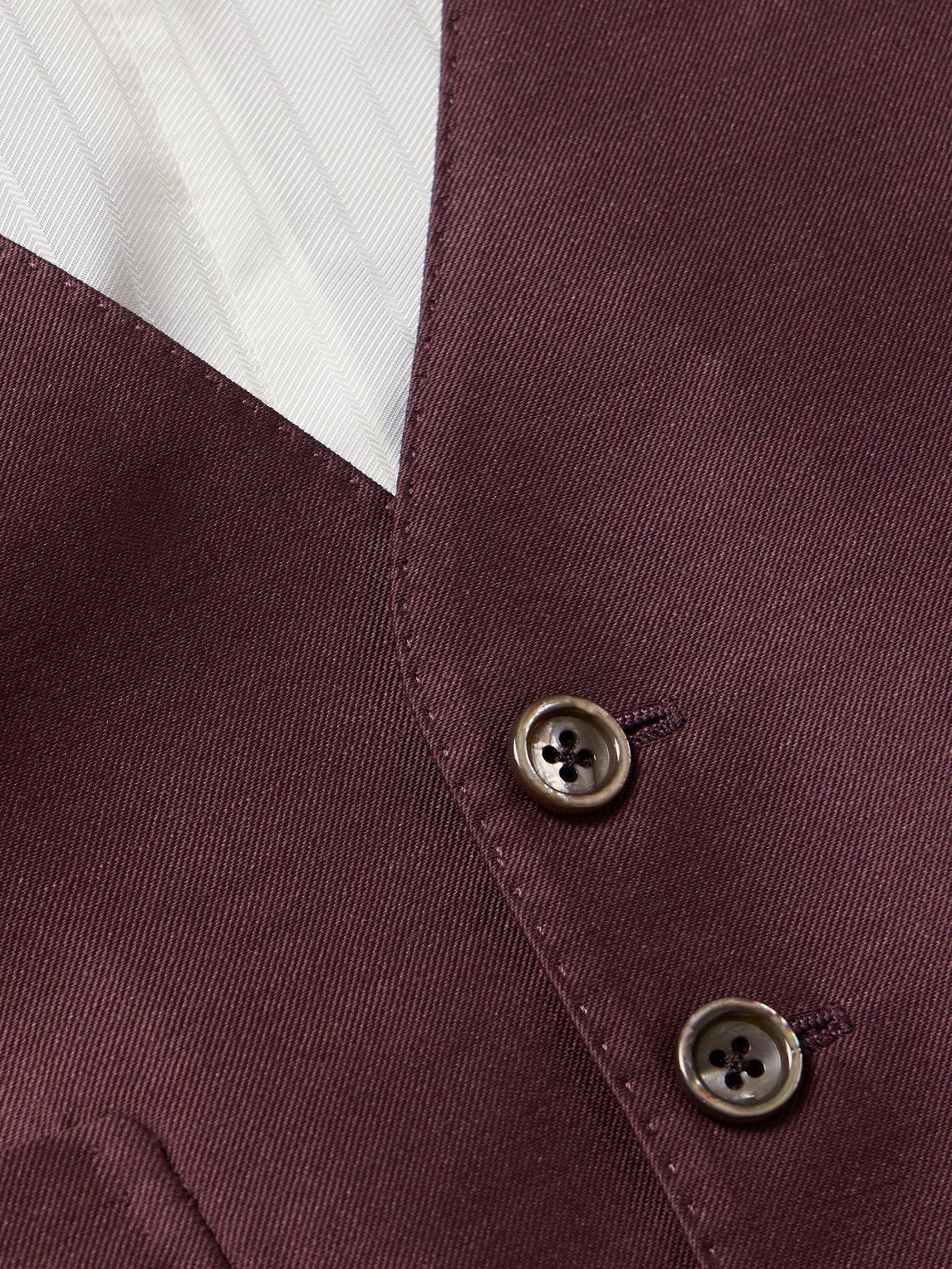 TOM FORD - Dyllan Wool, Mohair and Silk-Blend Twill Waistcoat - Burgundy
