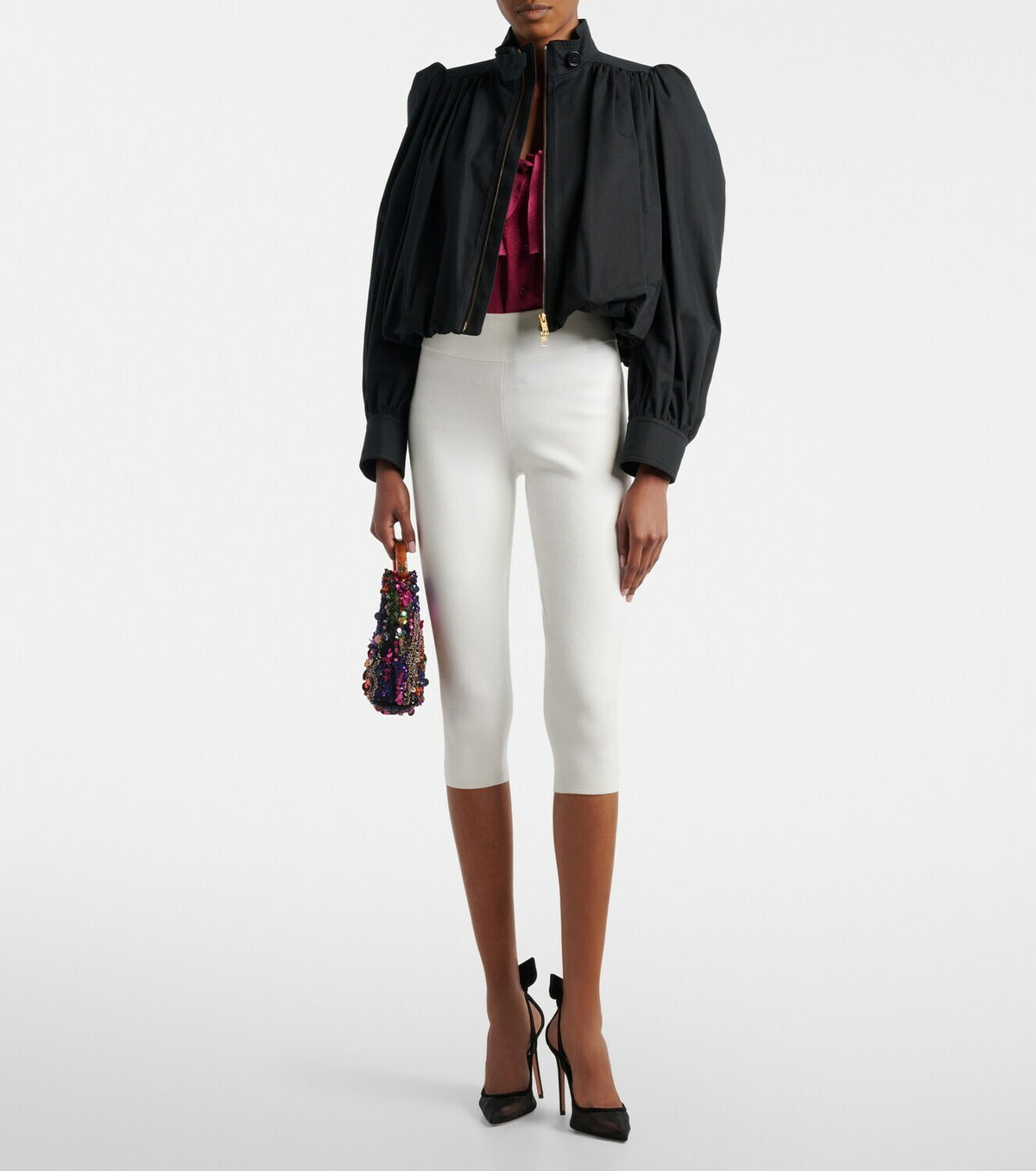 Aquazzura Bow Tie suede-trimmed mesh pumps