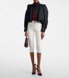 Aquazzura Bow Tie suede-trimmed mesh pumps