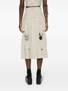 Sinead O'Dwyer Neutral Pleated Wide-Leg Trousers