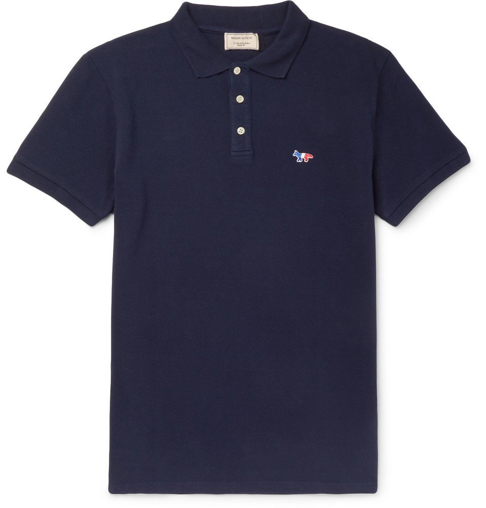 Maison Kitsuné - Cotton-Piqué Polo Shirt - Navy Maison Kitsune