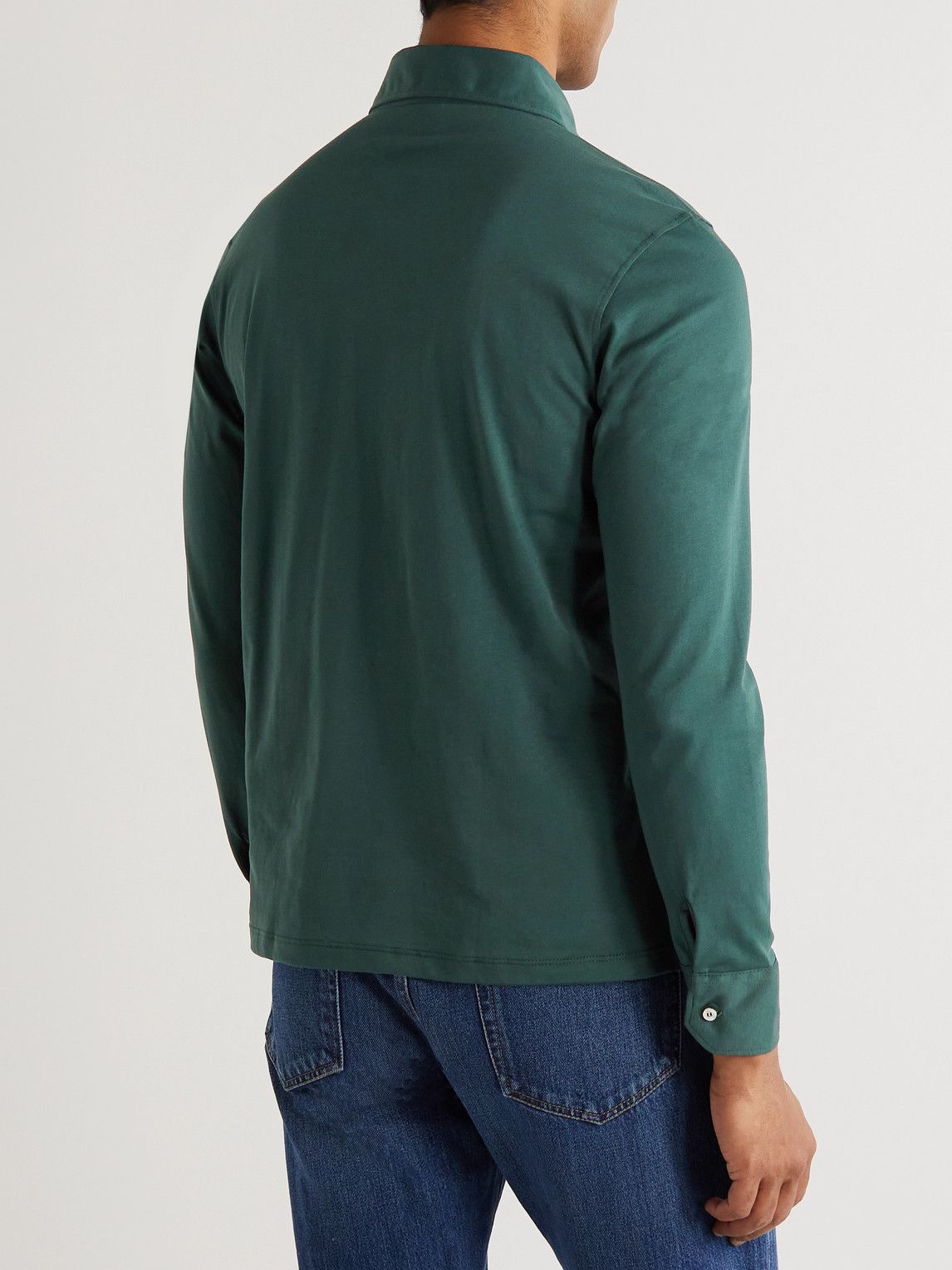 MP Massimo Piombo - Cotton-Jersey Polo Shirt - Green